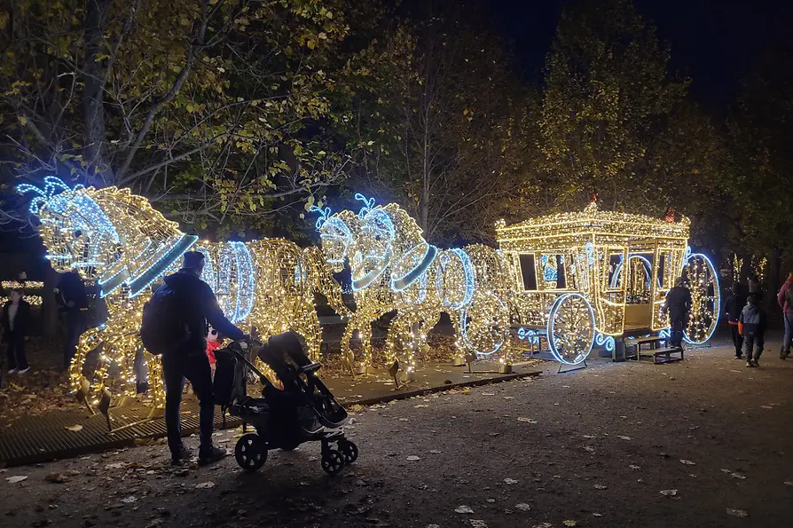 Lichtershow bei Nacht
