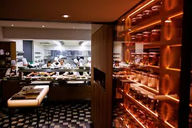View into the kitchen at the Steirereck restaurant