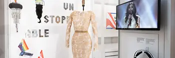 Exposition avec des objets liés à l'Eurovision Song Contest, signée Conchita Wurst, à la Haus der Geschichte