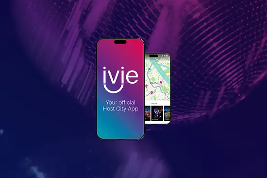 Sujet with text: ivie your Host City App