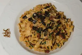 Plate of Kraufleckerl (Austrian pasta with caramelized cabbage)