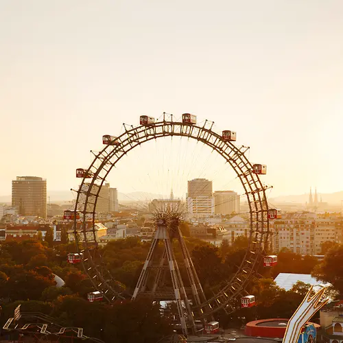 Vienna Prater with Giant Ferris Wheel