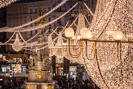 Décorations lumineuses de Noël sur le Wiener Graben 