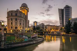 View of Urania on the Danube Canal