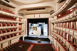 Auditorium in the Vienna State Opera with a view of the main stage