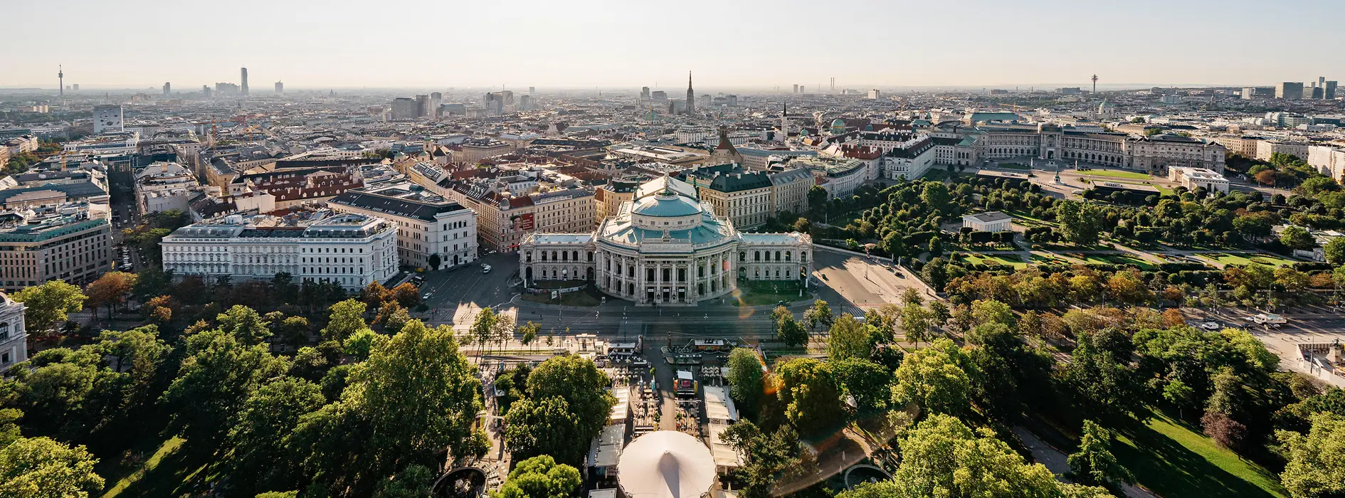Vienna, view from the town hall to the Burgtheater