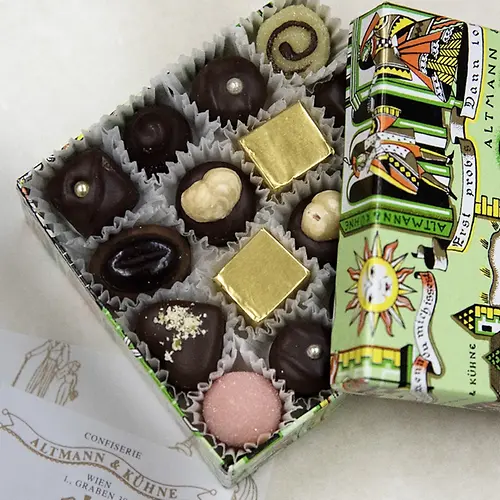 Box filled with assorted pralines