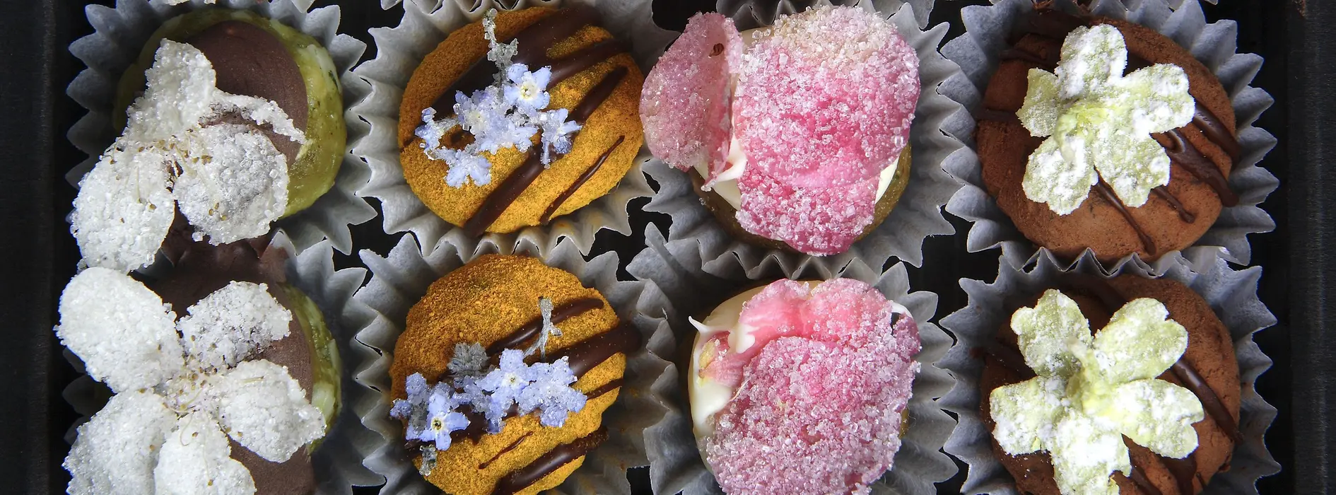 Confection with floral ornamentation