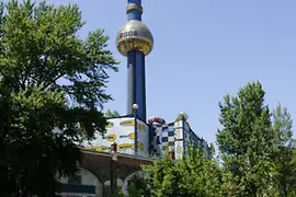 View of the district heating power station in Spittelau 