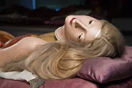 Wax model of a woman