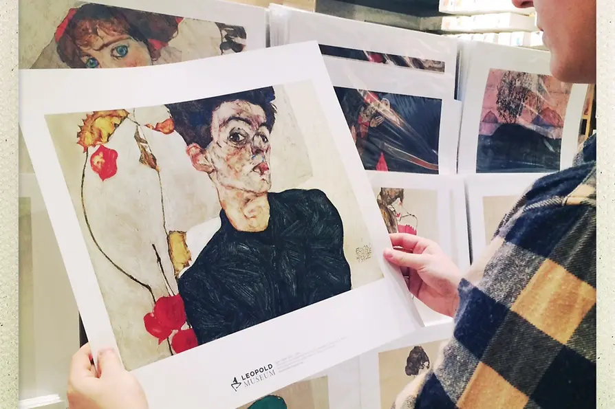 Leopold Museum Shop, Schiele painting