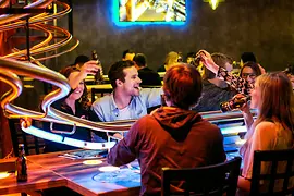 Guests in the Rollercoaster Restaurant