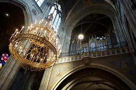 Chandelier and organ