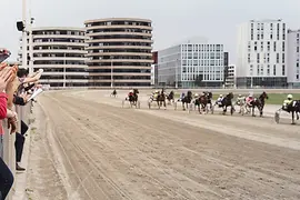 Course de trot à l'hippodrome de Krieau