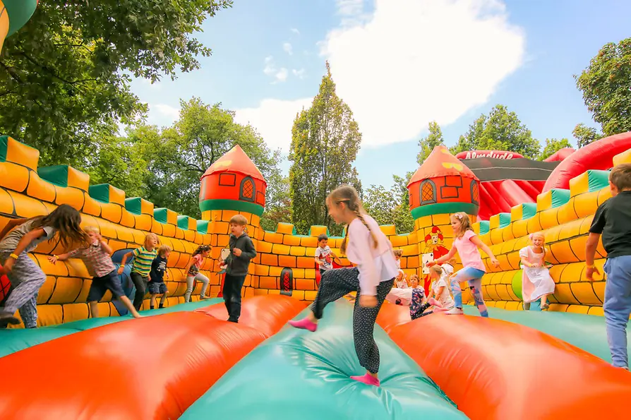 Bouncy castle in the Prater, children