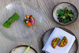 Plate with a vegetarian dish