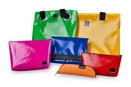 Gabarage upcycling design, various bags and pouches