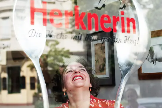 Stefanie Herkner in her restaurant "Zur Herknerin"