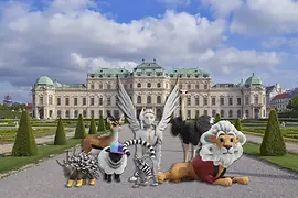 Drawn animals of the AR game The Fantastic Palastics at the Belvedere