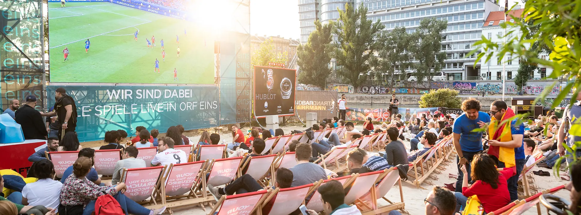 Public viewing (EM 2024) at the Hermann beach bar 