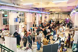 People in a market hall
