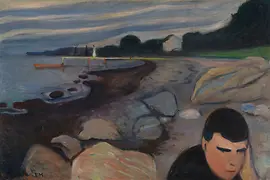 Painting by Edvard Munch, Melancholie, 1892